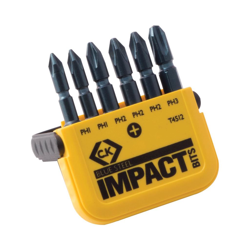 CK Tools Blue Steel Impact Screwdriver Bit - PH Set of 6 T4512