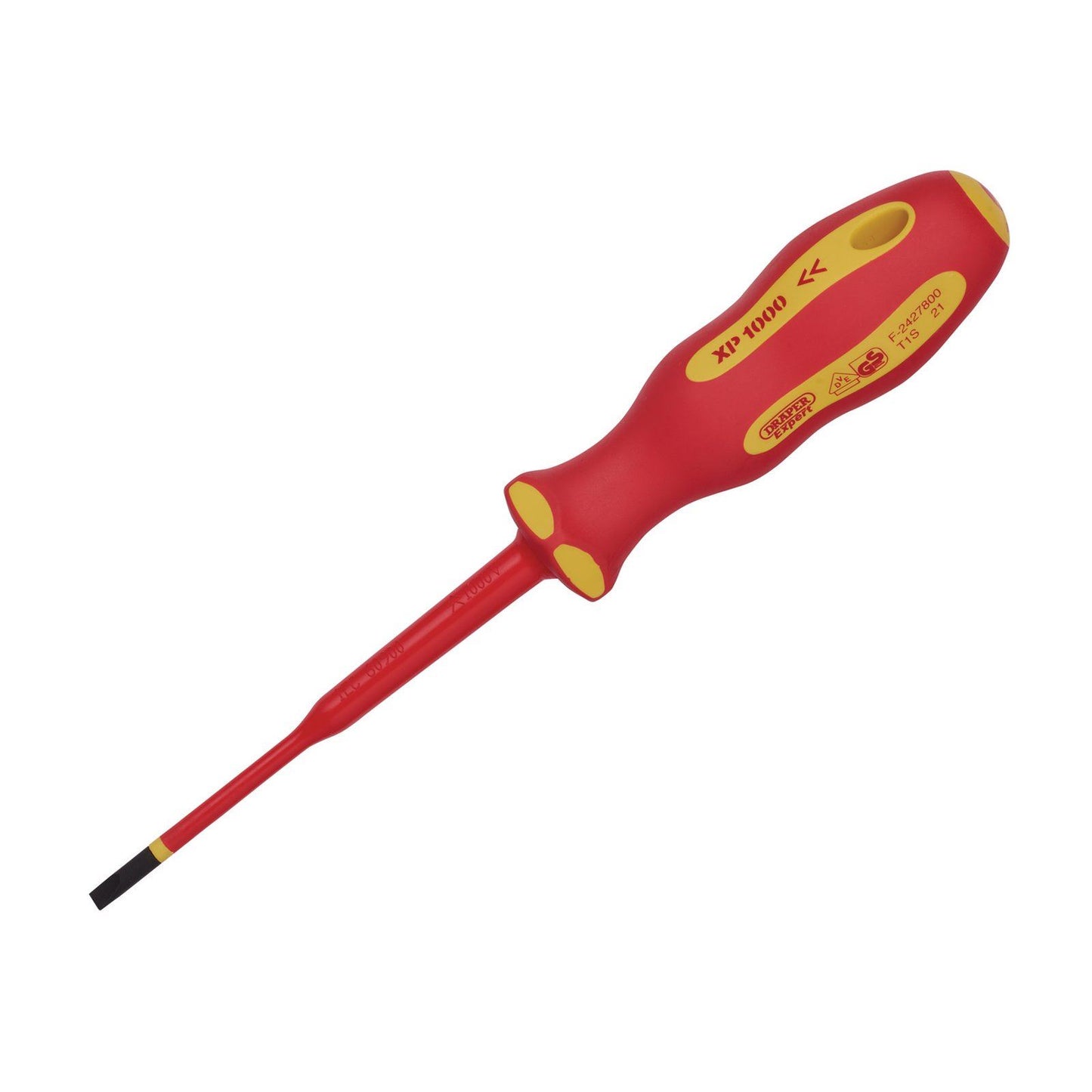 Draper Ergo Plus Slimline Plain Slot VDE Screwdriver (4.0mm x 100mm) - 02160