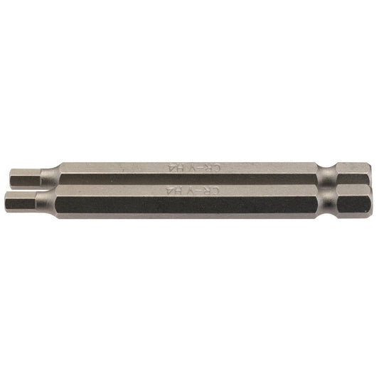 Draper 64321 4mm 1/4" Hex. Hexagonal Insert Bit 75mm Long x 2