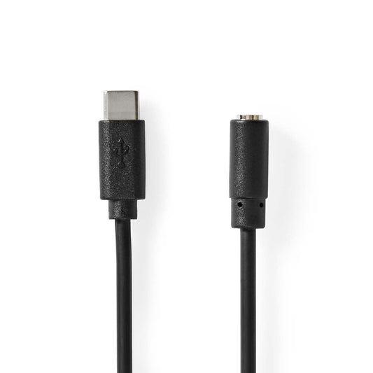 Nedis USB-C Adapter USB 2.0 USB-C Male 3.5mm Female 1m Black (CCGL65960BK10)