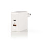 Nedis Wall Charger 3.0A USB (QC)/USB-C Power Delivery 30W White WCPD30W110WT