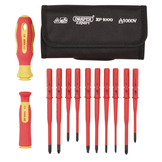Draper Expert Ergo Plus Extra Slim Interchangeable VDE Screwdriver Set 12 Piece - 70867