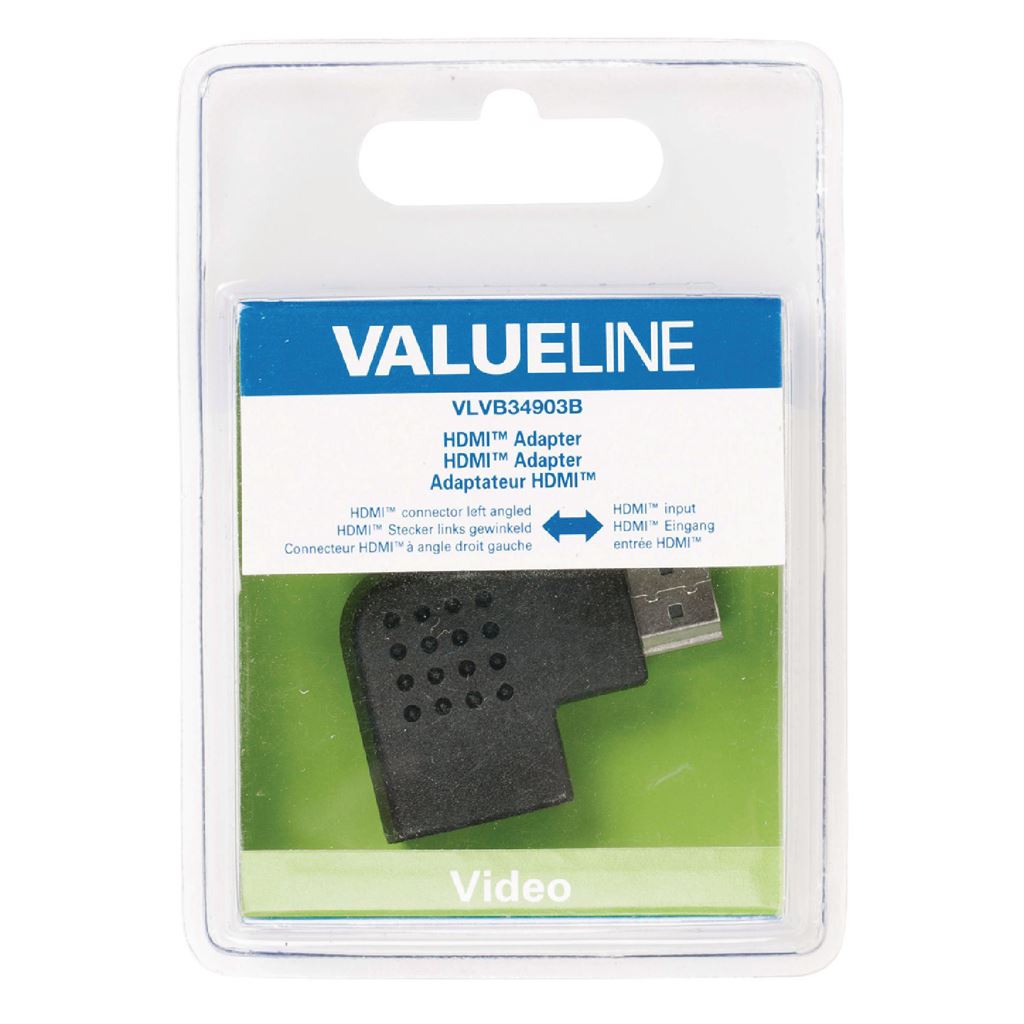 Glaxio HDMI adapter HDMI connector left angled to HDMI input black - VLVB34903B
