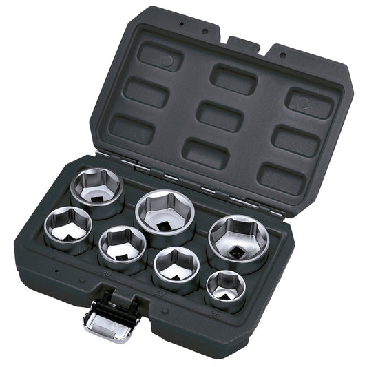 Draper Oil Filter Socket Set, 3/8" Sq. Dr. (7 Piece)