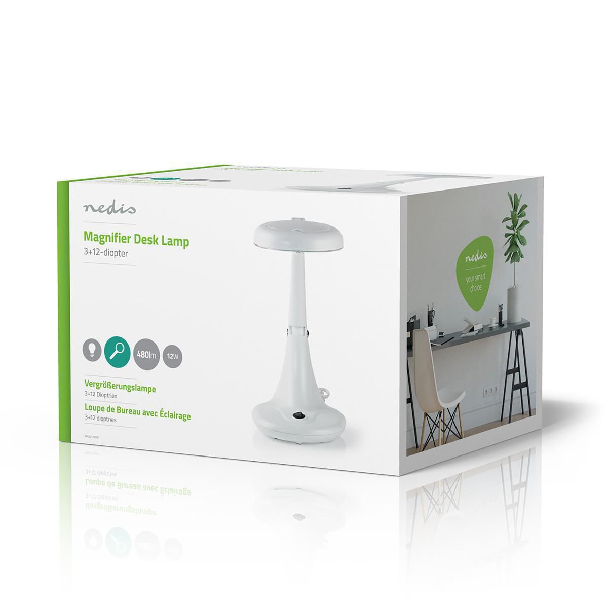 Nedis Magnifier Table Lamp 12W 6400K White MAGL12WWT