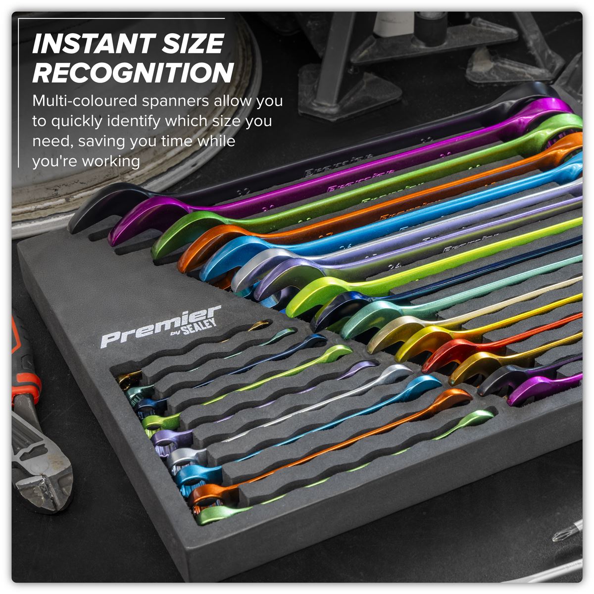 Sealey Premier Multi-Coloured Combination Spanner Set 25pc AK63268