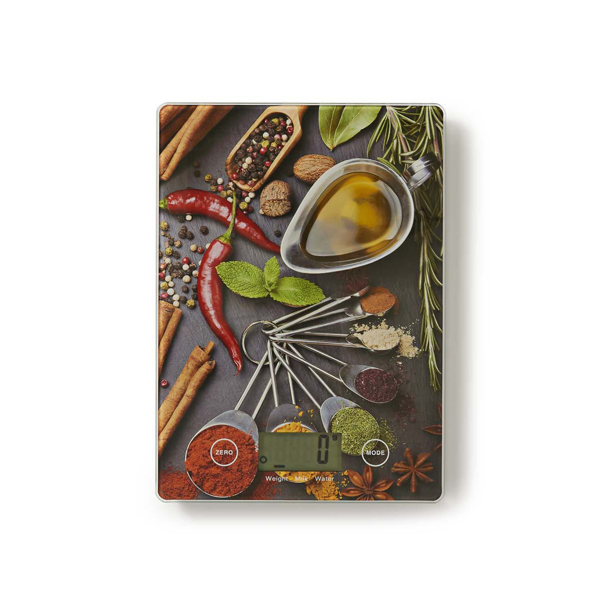 Nedis Digital Kitchen Scales LCD Glass Design Print KASC113VA
