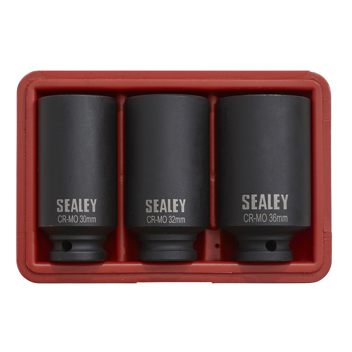 Sealey Impact Hub Nut Socket Set 3pc 12-Point 1/2"Sq Drive SX051
