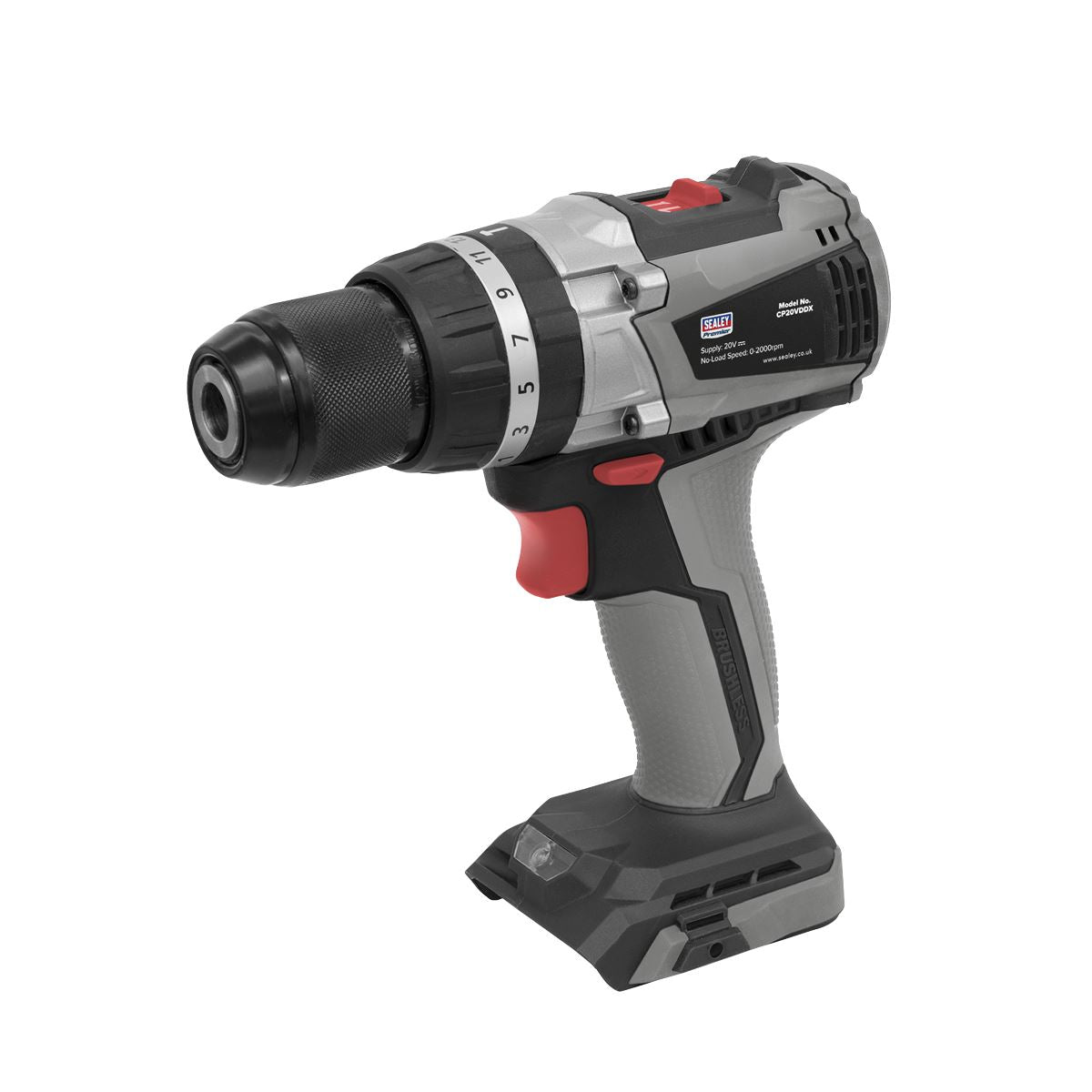 Sealey Brushless Hammer Drill/Driver 13mm 20V - Body Only CP20VDDX