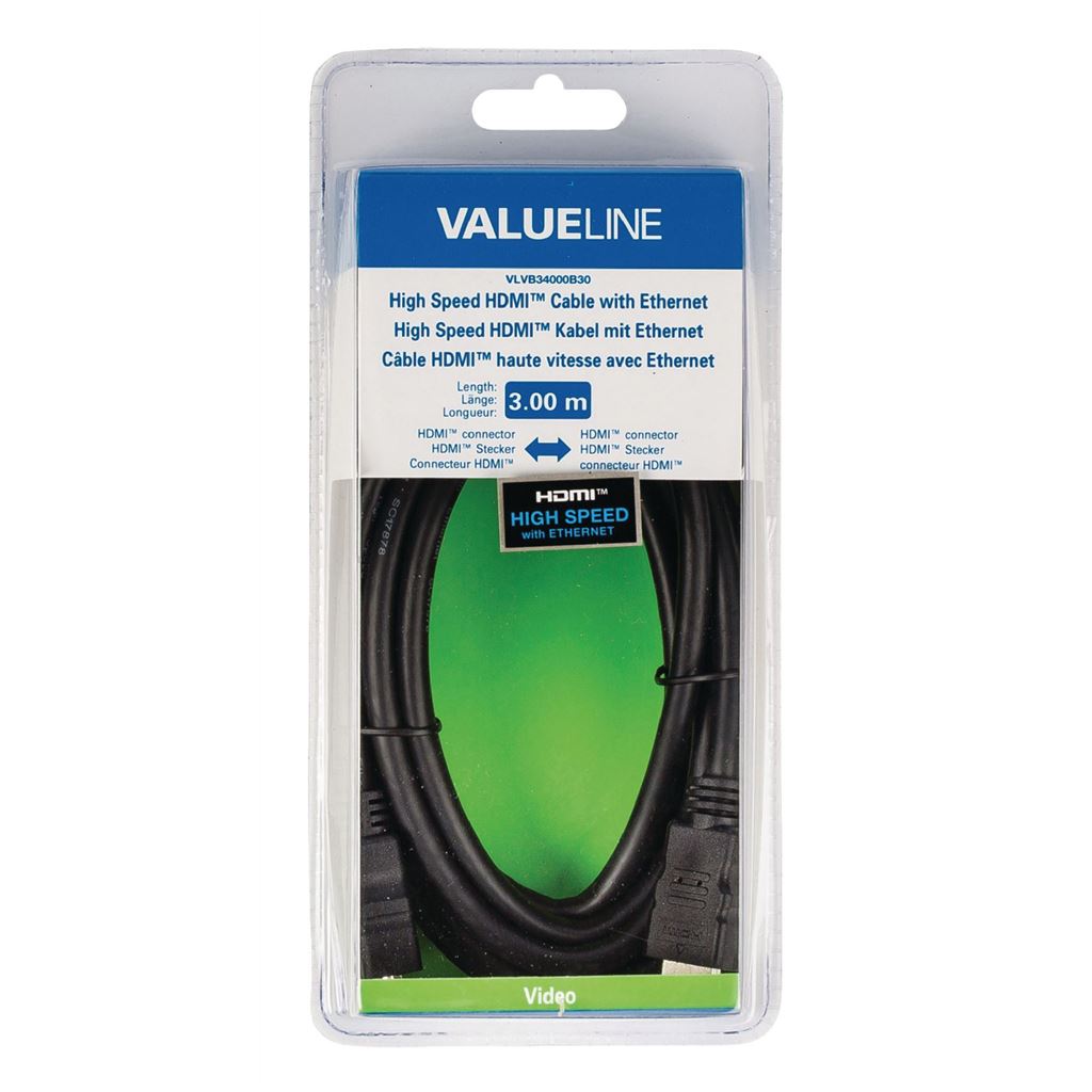 Glaxio High Speed HDMI cable to HDMI connector 3m black - CVGB34000BK30