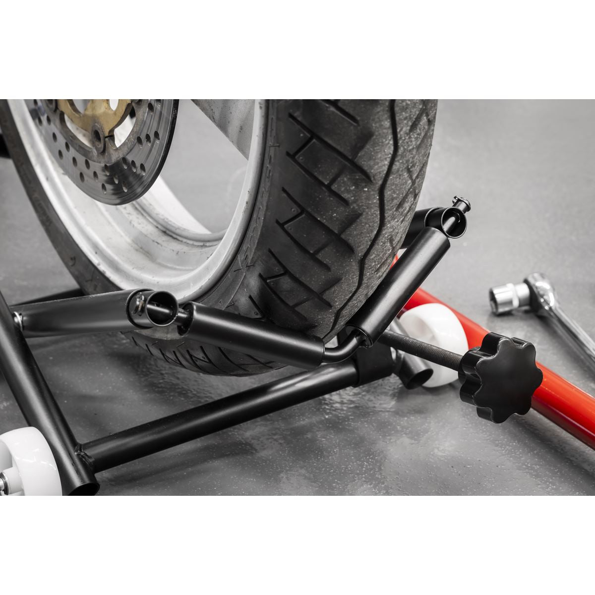 Sealey Motorcycle Wheel adjustable Support with Rollers MCWL