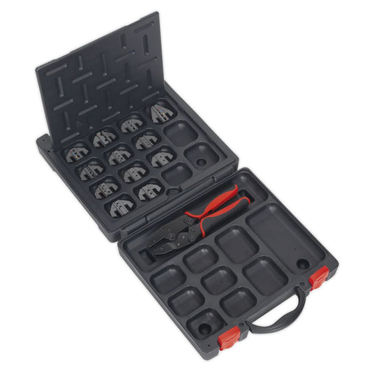 Sealey Ratchet Crimping Tool with Jaws and Storage Case AK3858COMBO