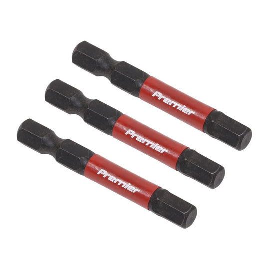 Sealey Premier Hex 6mm Impact Power Tool Bits 50mm - 3pc AK8239