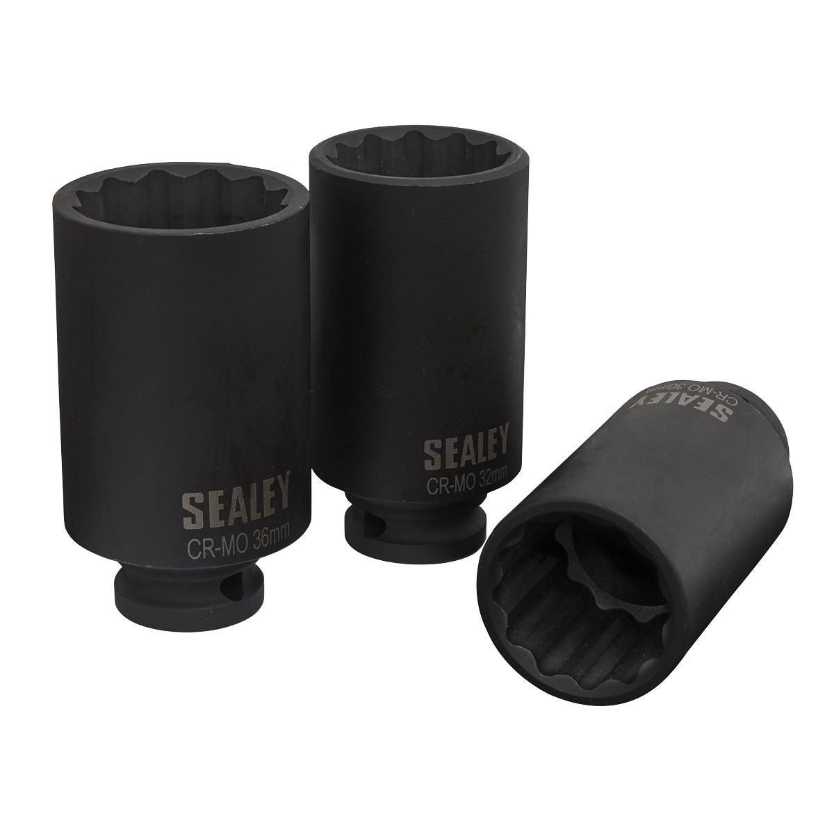 Sealey Impact Hub Nut Socket Set 3pc 12-Point 1/2"Sq Drive SX051