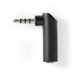 Stereo Audio Adapter 3.5mm Male to 3.5mm Female 90° Angled 10 Pcs 4-Pole Black - CAGP22980BK