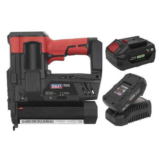 Sealey Cordless Staple/Nail Gun Kit 18G 20V - 2 Batteries CP20VNGKIT