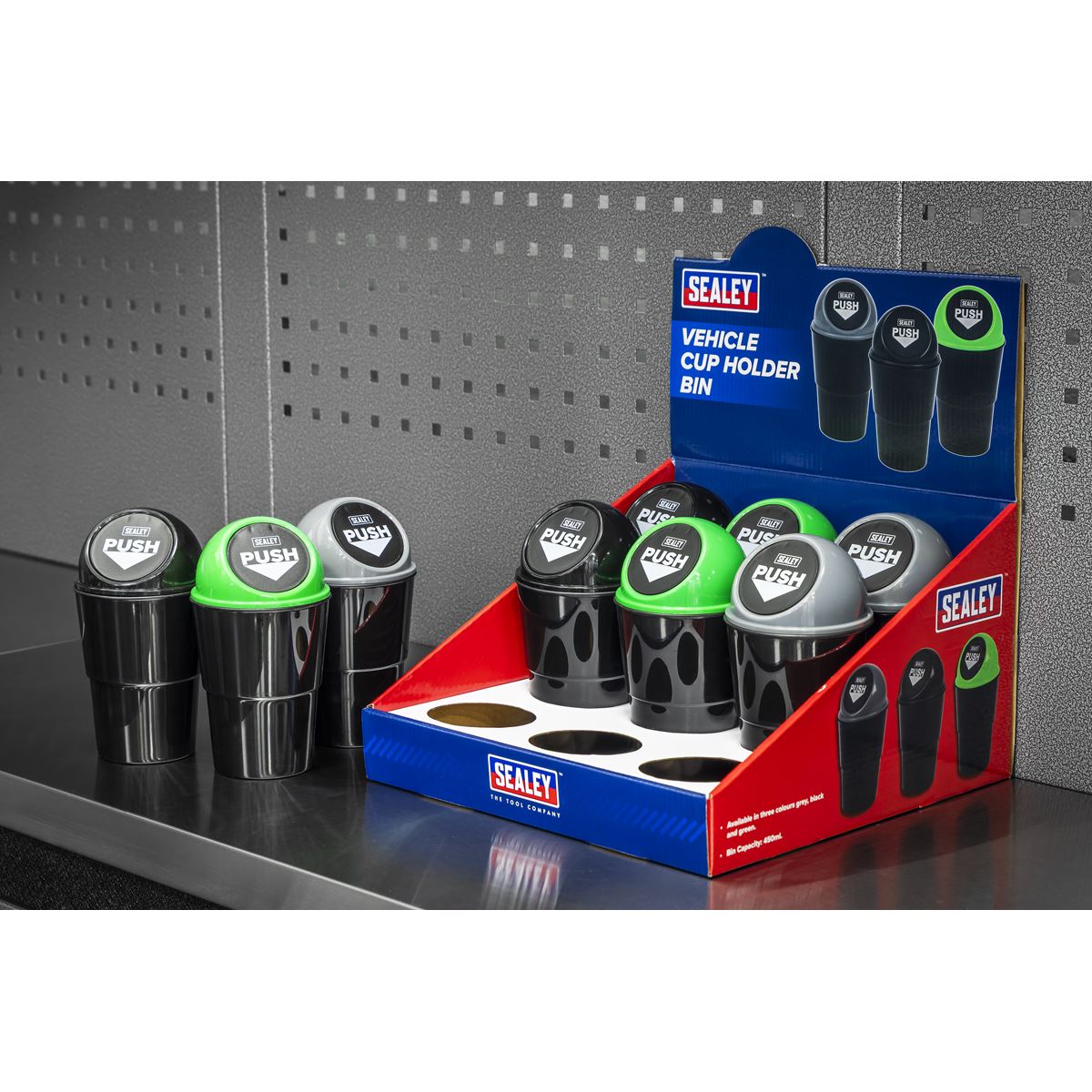 Sealey Vehicle Cup Holder Bin � Display Box of 9 VS09