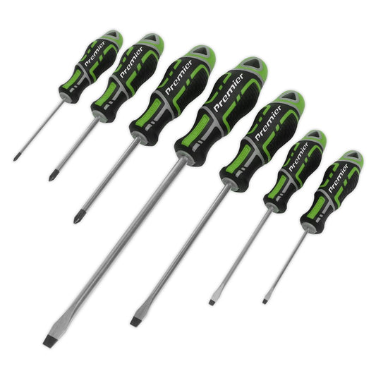 Sealey Screwdriver Set 7pc GripMAX Hi-Vis Green AK4321HV