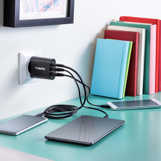 Varta EU USB Wallcharger  with 2x USB-A & 1x USB-C ports European Plug Travel