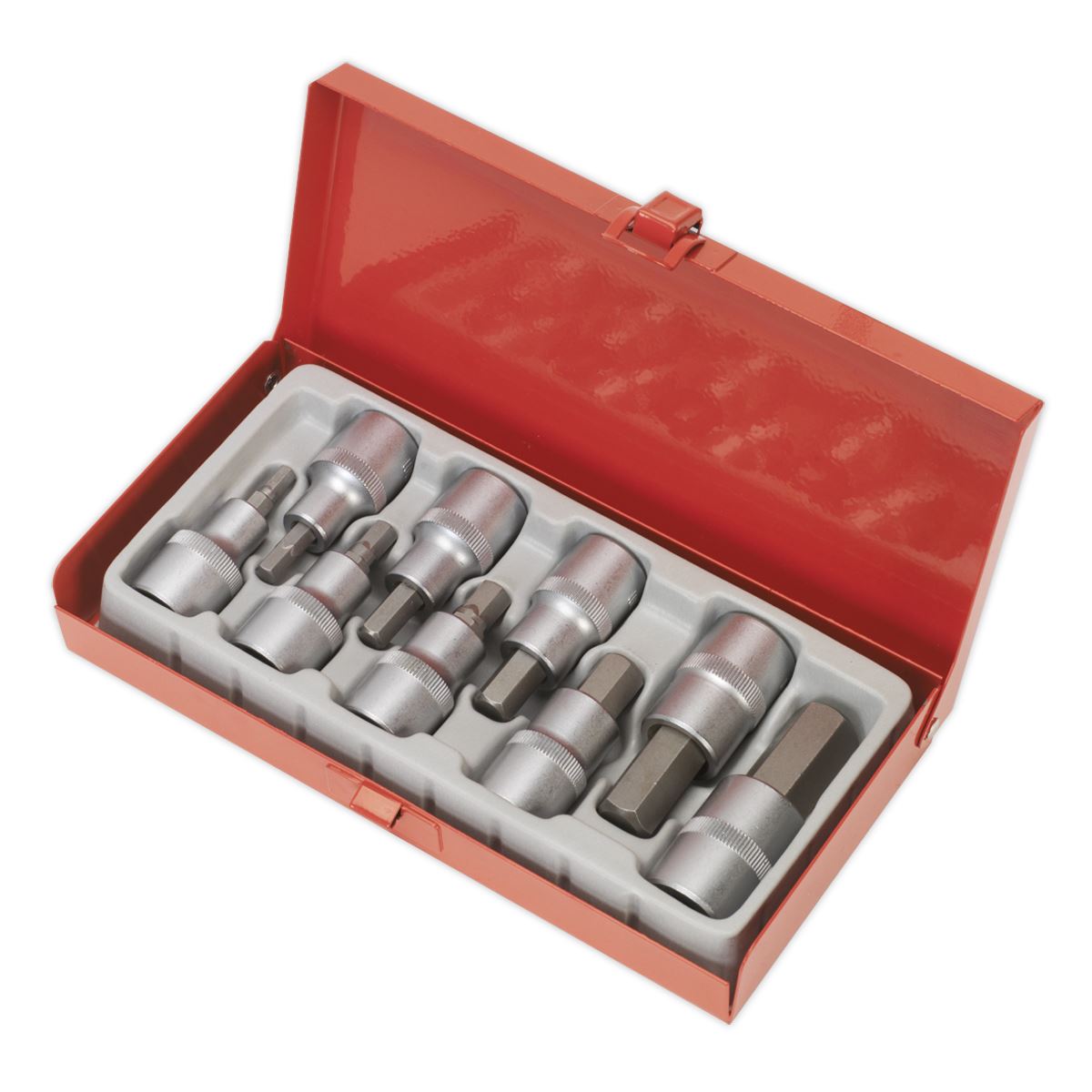 Sealey Hex Socket Bit Set 9pc 1/2"Sq Drive AK620