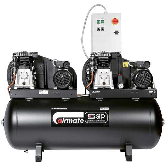 SIP Industrial B3800/270 270ltr Tandem Belt Drive Compressor