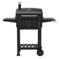 Dellonda Charcoal Grill BBQ Smoker and Trolley with 2 Side Shelves - Black DG283