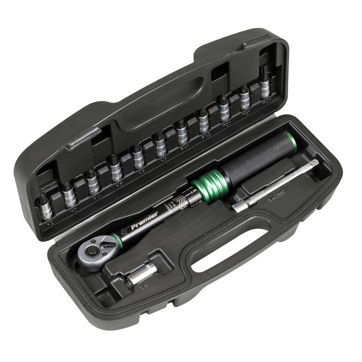 Sealey Premier Black Torque Wrench Set 1/4"Sq Drive 5-25Nm 14pc STW911B