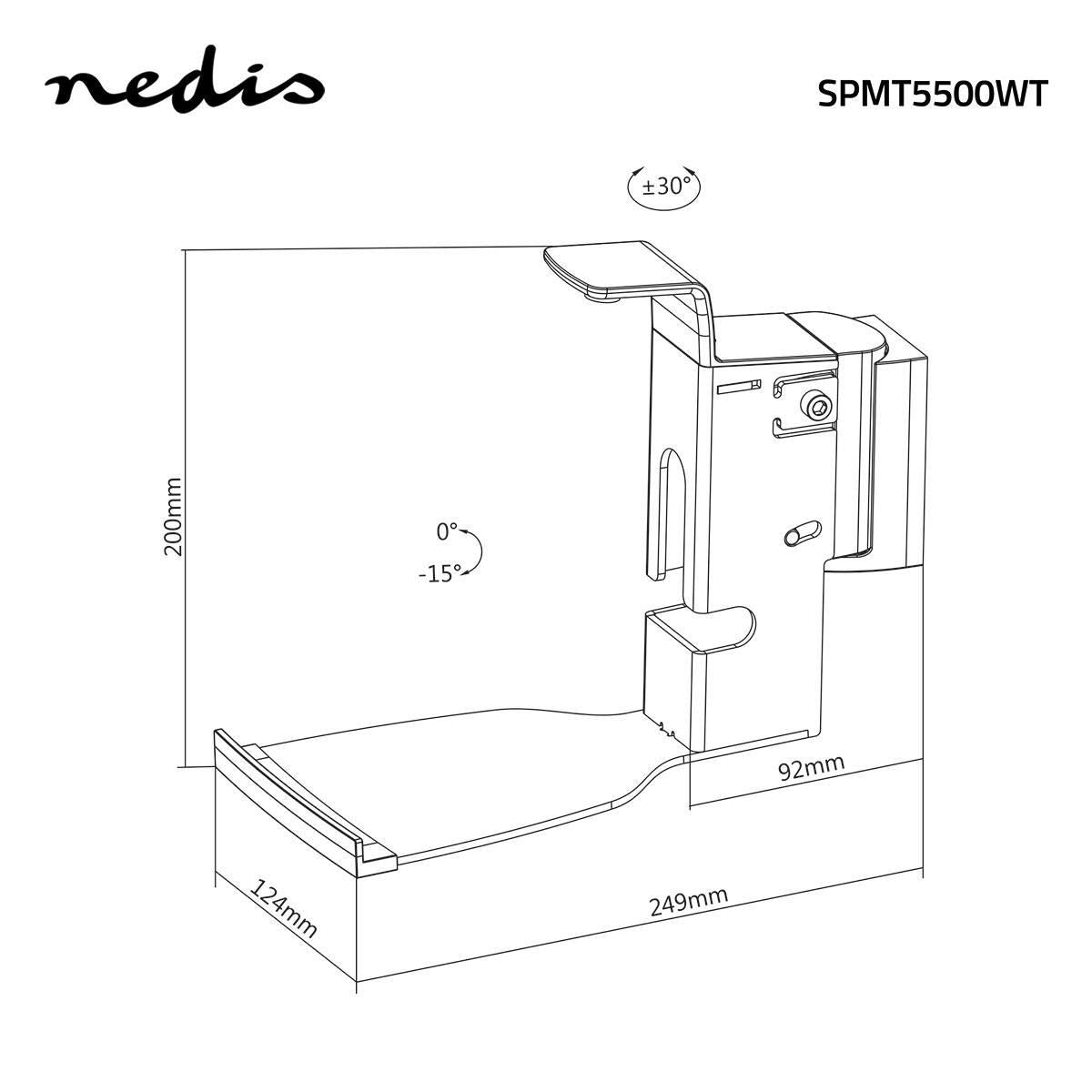 Nedis Speaker Wall Mount For Sonos® PLAY:5-Gen2 Tiltable and Rotatable Max. 7 kg - SPMT5500WT