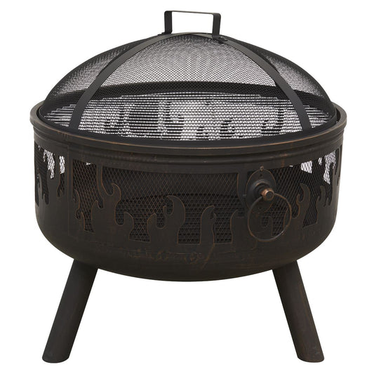 Dellonda Deluxe Firepit Fireplace Outdoor Patio Heater, Cooking Grill & Poker DG117