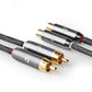 Nedis 5m Stereo Audio Cable 2x RCA Male to 2x RCA Female Gun Metal Grey Braided - CATB24205GY50