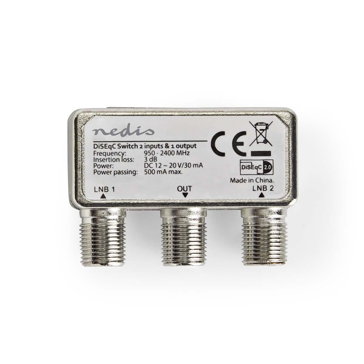 Nedis DiSEqC Switch 2 to 1 F-Connector 950 to 2400 MHz SSWI200WT