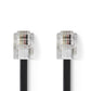 Nedis Telecom Cable RJ11 Male to RJ11 Male 5m Black TCGP90200BK50