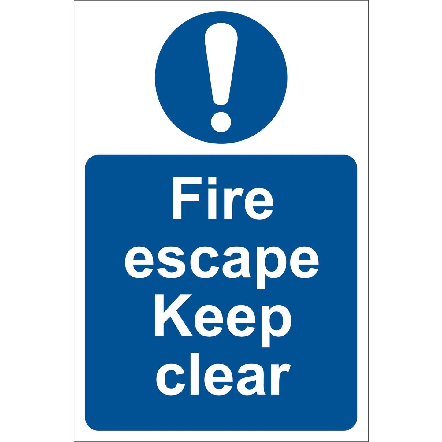 Draper Fire Escape Keep Clear Self Adhesive Sign Notice - 72146