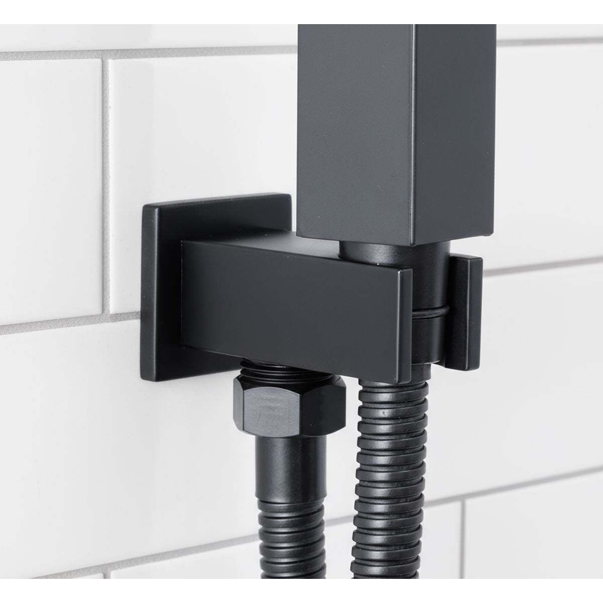 Baridi Concealed Thermostatic Shower Set 20 x 20cm Square Head & Hand Shower