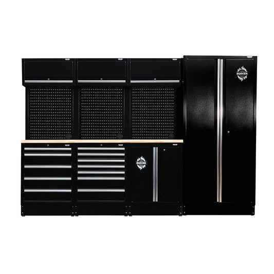 BUNKER 15 Piece Modular Storage Combo with Worktop, 2955mm