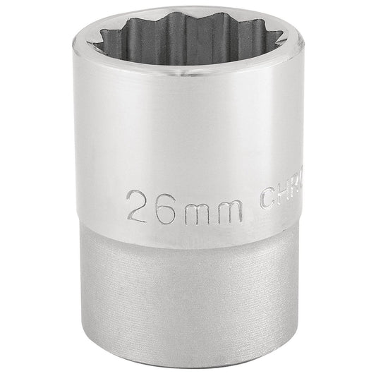 Draper Expert Quality Chrome 3/4" Square Drive 12 Point Socket - 26mm - 16694