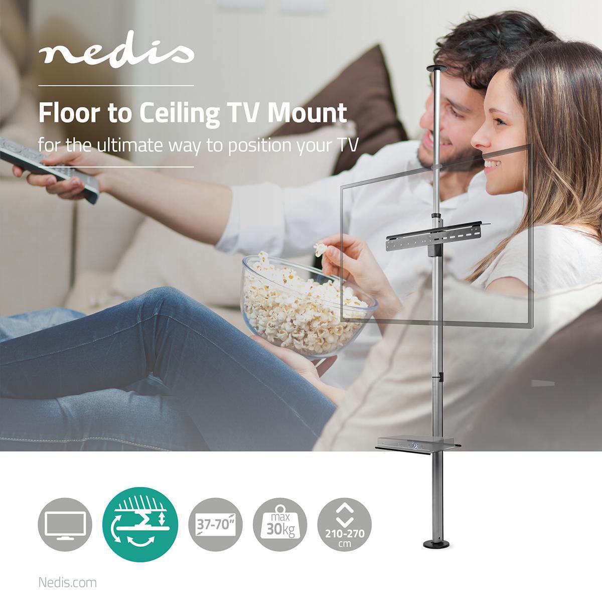 TV Mount Floor to Ceiling 37 to 70" Max. 30 kg 180° Swivel Max Height 270 cm - TVSM5750BK