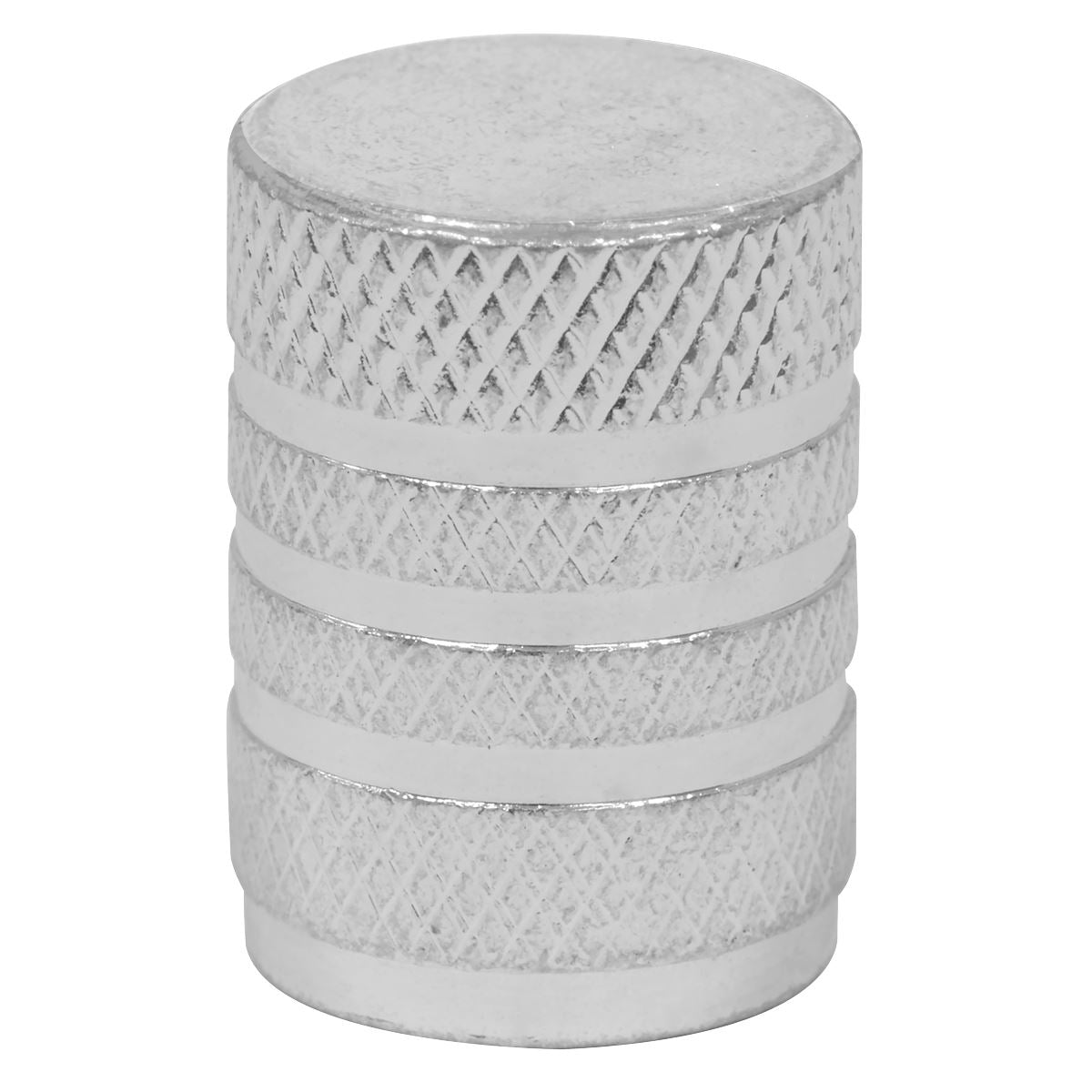 Sealey Aluminium Valve Cap 4pc - Silver Anodised VCA4