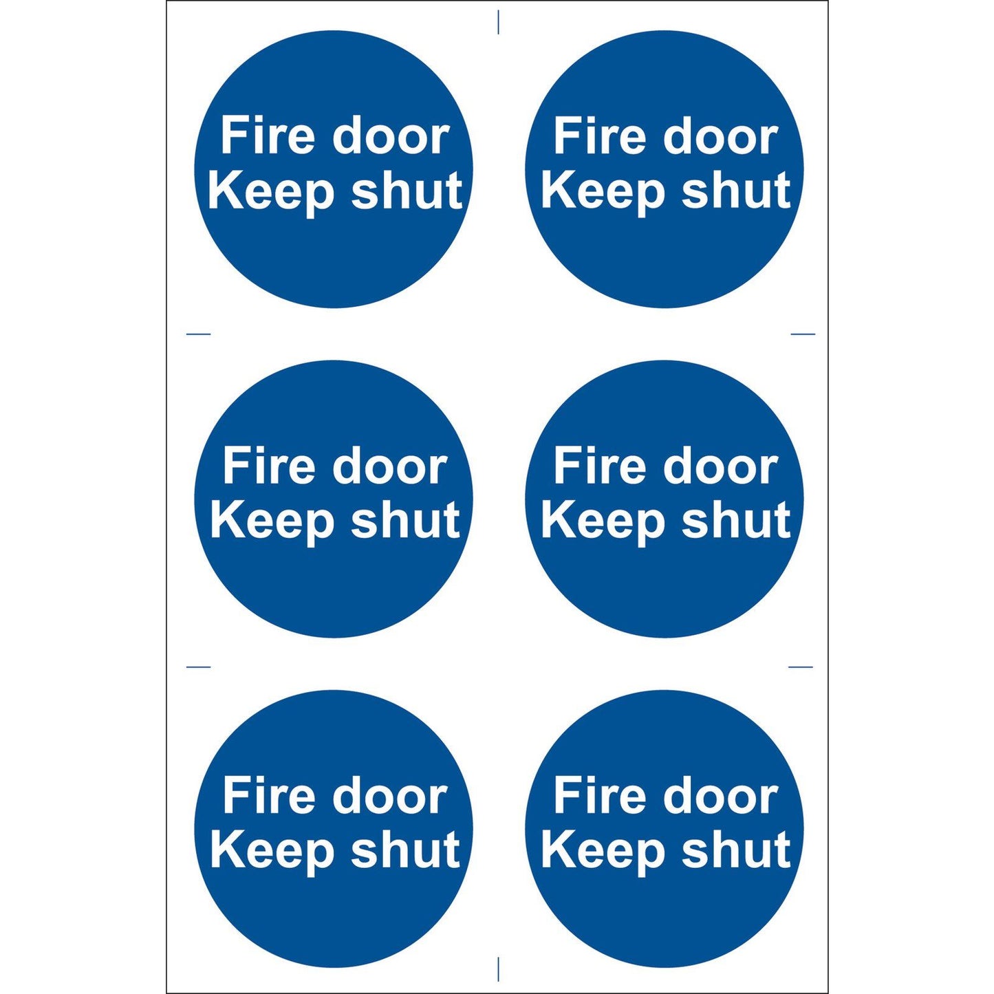 Draper Fire Door Keep Shut Self Adhesive Sign Notice x 6 - 72112