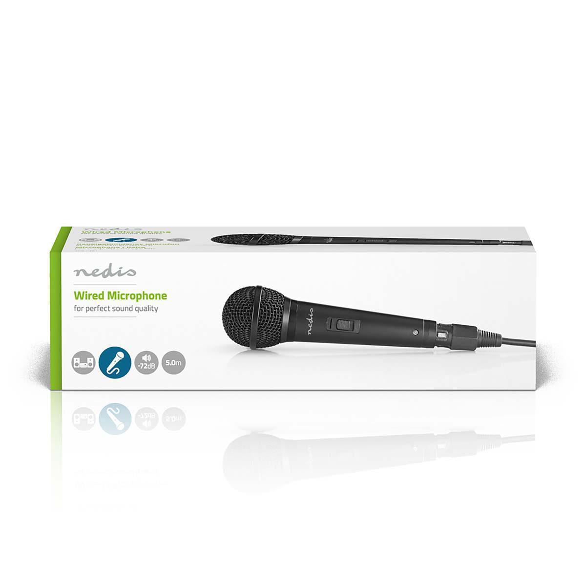 Nedis Wired Microphone -72dB +/-3dB Sensitivity 85 Hz to 11 kHz 5.0 m MPWD25BK