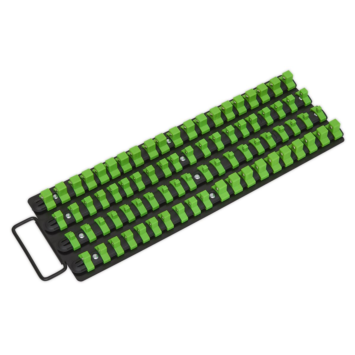 Sealey Socket Rail Tray 1/4", 3/8" & 1/2"Sq Drive - Hi-Vis Green AK27051HV