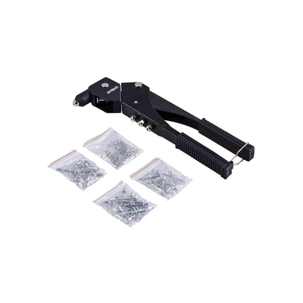 Amtech Swivel Head Hand Riveter Rivet Gun+75 Rivets - B3550