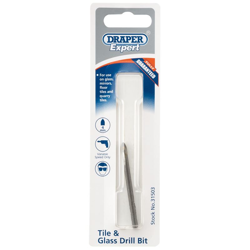 Draper Expert 4mm Tile And Glass Mirror Cutting Variable Power Drill Bit - 31503