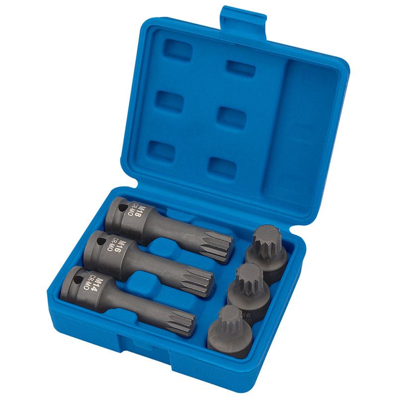 Draper Expert 6 Piece 1/2" Square Drive Impact Spline Socket Bit Set 28881