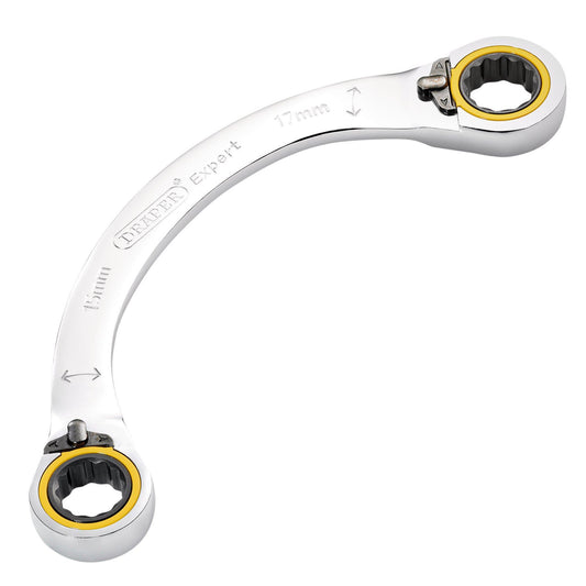 Draper Expert HI-TORQ Double Ring Ratchet Half Moon Spanner, 15 x 17mm