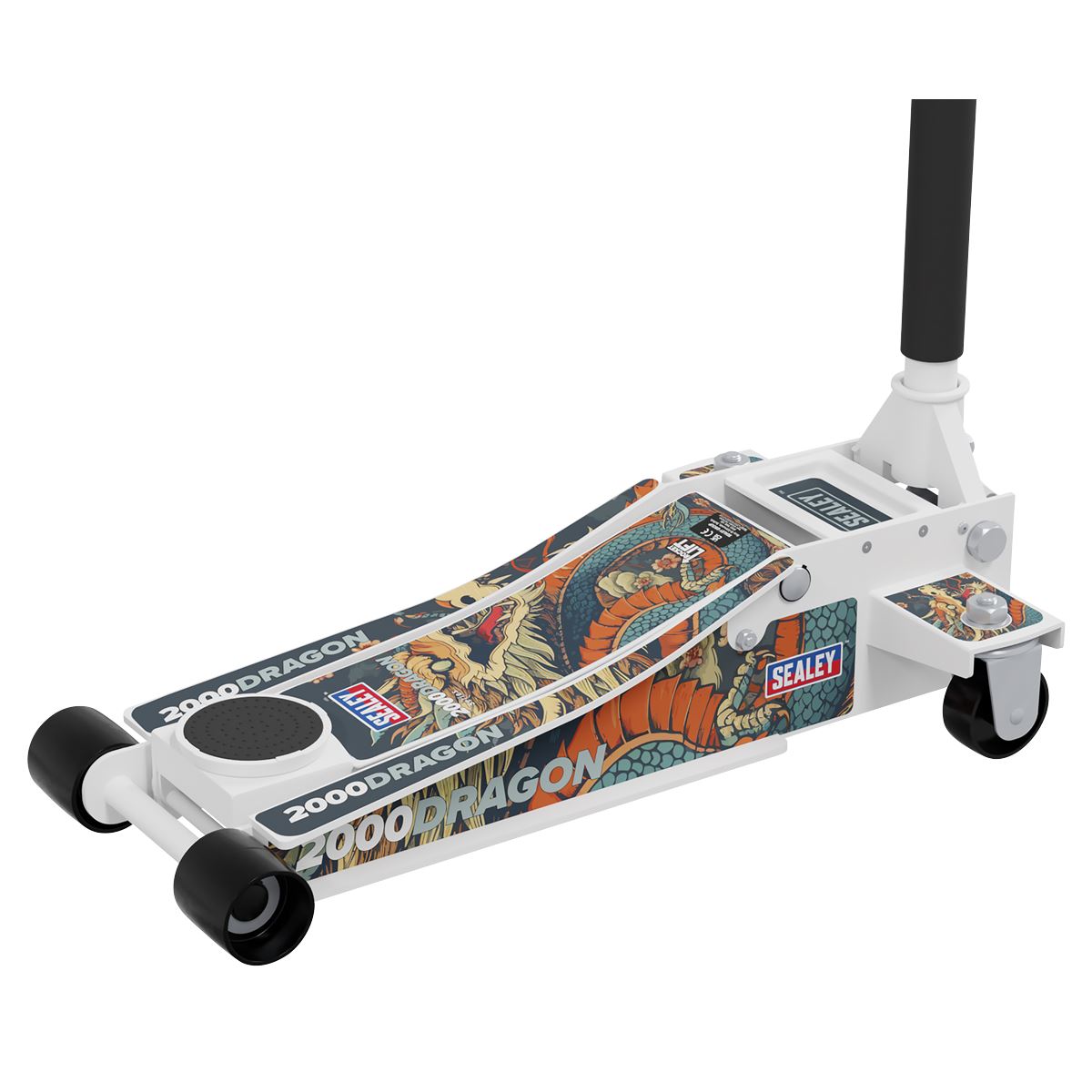 Sealey Low Entry Custom Design Trolley Jack w/ Rocket Lift 2 Tonne White 2000CW