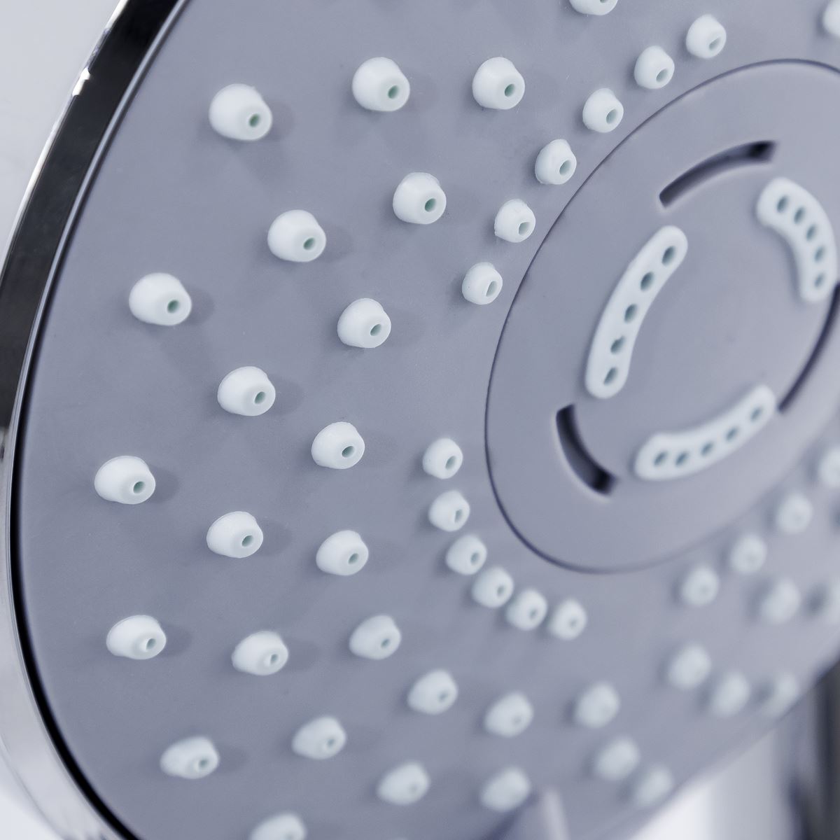 Baridi Thermostatic Shower Mixer Set, 20cm Round Head, Adjustable Rail - Chrome DH314