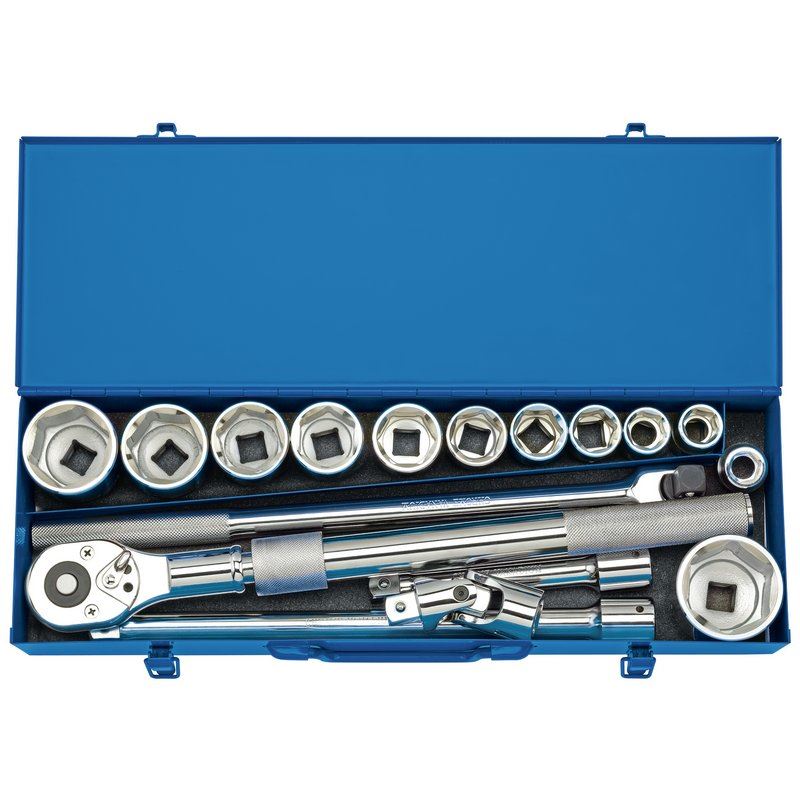 Draper 3/4" Square Drive Metric Socket Set In Metal Case 17 Piece - 16486