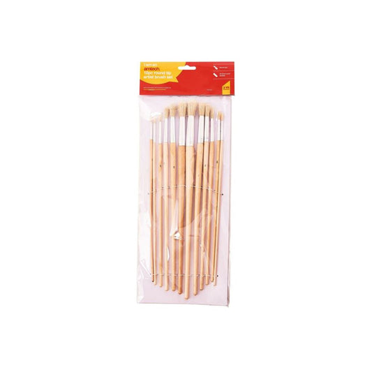 12 Piece Round Tip Xl Artist Paint Brush Set Professional Quality Art & Craft - S4146