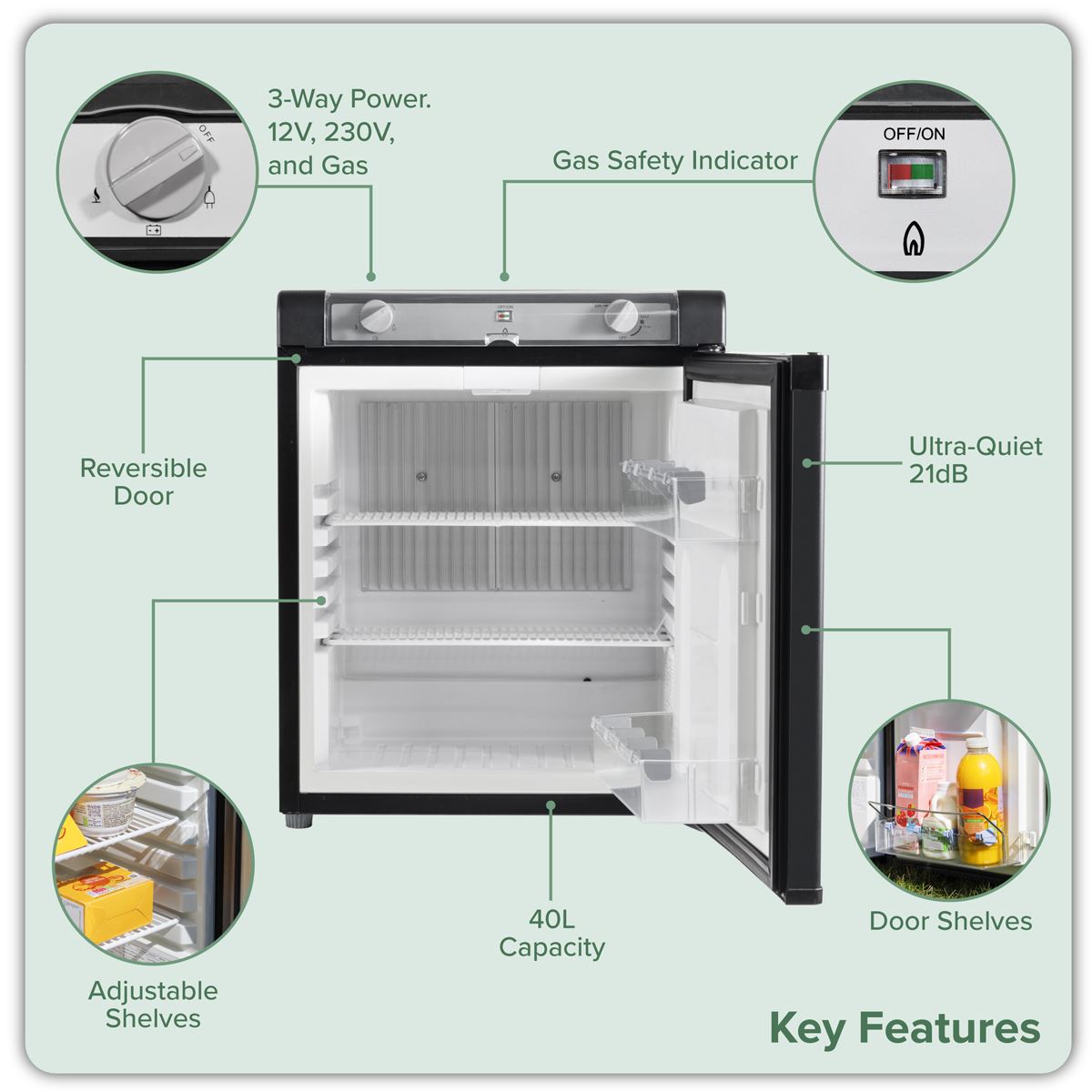 BaridiBaridi Dellonda 3-Way Fridge 40L DL158